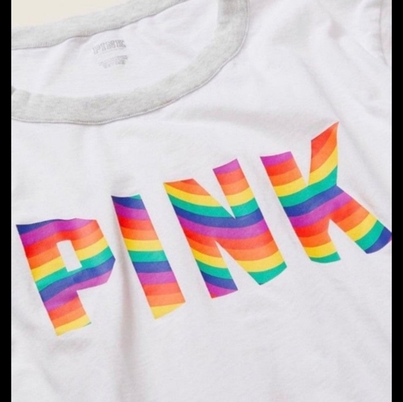 Victoria’s Secret Pink Short Sleeve Campus Ringer - Picture 2 of 5